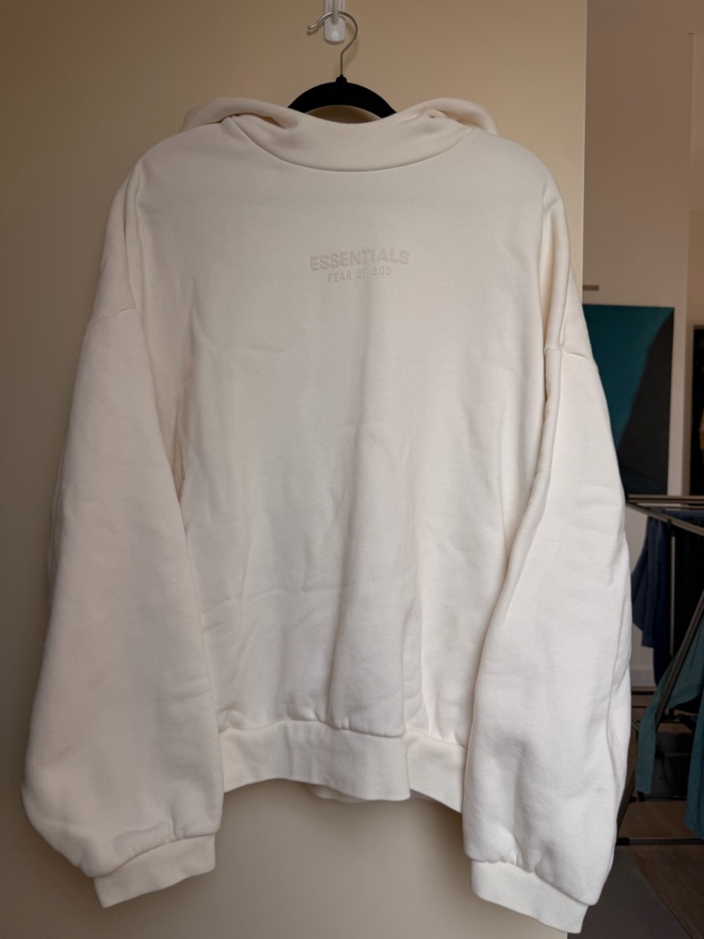 Essentials Men's Cream Hoodie Sweatshirt